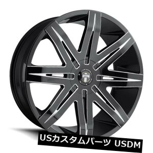COAzC[ 24x9.5_uX^bNS227 6x135 / 6x5.5 ET30OXubN/~OzC[i4Zbgj 24x9.5 Dub Stacks S227 6x135/6x5.5 ET30 Gloss Black/Milled Wheels (Set of 4)