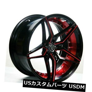COAzC[ 20 "X^bK[h}[L[zC[3259ubNbhCi[tBbgV{[J}2SS 20" Staggered Marquee Wheels 3259 Black Red Inner Rims fit Chevy Camaro 2SS