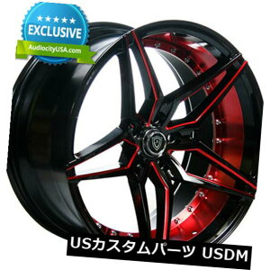 �C�O�A���z�C�[�� New�i4�j22 Marquee Wheels 3259�u���b�N���b�h�C���i�[����FS New(4) 22 Marquee Wheels 3259 Black Red Inner Rims FS �y���s�A���i�z