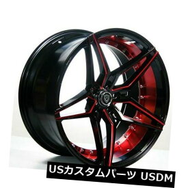 海外輸入ホイール 20 "マーキーホイール3259ブラックレッドインナーリムフィットトヨタアバロン 20" Marquee Wheels 3259 Black Red Inner Rims fit Toyota Avalon