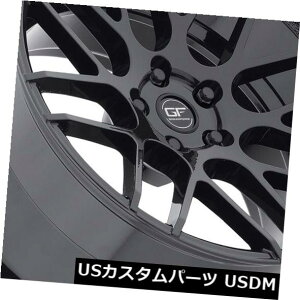 �C�O�A���z�C�[�� Ground Force GF7 19x8.5 / 19x9.5 5x120.7�u���b�N�z�C�[���i4�Z�b�g�j Ground Force GF7 19x8.5/19x9.5 5x120.7 Black Wheels (set of 4) �y���s�A���i�z