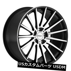 海外輸入ホイール 19x8.5 TSWシケイン5x112リム+43ブラックW /ミラーカットフェイスホイール(4個セット) 19x8.5 TSW Chicane 5x112 Rims +43 Black W/Mirror Cut Face Wheels (Set of 4)
