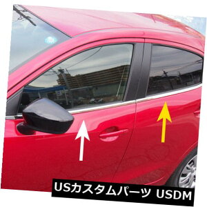 �h�A�s���[ Mazda2 2015-2018�s���[���`�A�N�Z�T���[�p�X�`�[���h�A���X�g���b�v Steel Door Window Strips For Mazda2 2015-2018 Pillar Molding Accessories