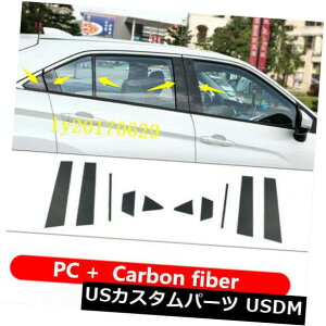 hAs[ OHGNvXNX2018p10{PCJ[{t@Co[EBhEs[|XgJo[ 10x PC Carbon fiber Window Pillars Post Cover For Mitsubishi Eclipse Cross 2018