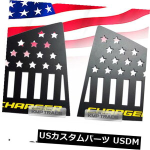 ドアピラー DODGE 2006-16充電器のCピラーウィンドウスポーツプレートイエローロゴアメリカ国旗 C Pillar Window Sports Plate Yellow Logo American Flag for DODGE 2006-16 Charger