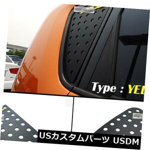 �h�A�s���[ KIA 2008-2013���̂��߂�C�s���[�E�B���h�E�K���X�X�|�[�c�v���[�g���[���f�B���O�C�G���[���S C Pillar Window Glass Sports Plate Molding Yellow Logo For KIA 2008-2013 Soul �y���s�A���i�z