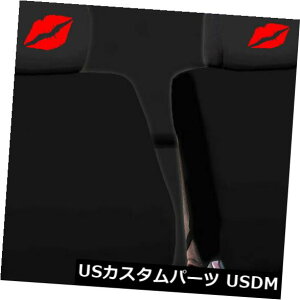 V[gJo[ g^̐VԂ̃gbN̍Ȃ͐ԂLX̐ÕwbhXg̍n𕢂܂ For Toyota New Car Truck Seat Covers Red Kiss Lip Headrest Black Fabric