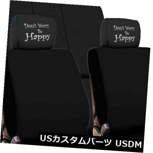 V[gJo[ tH[ĥ߂ɐVSzȂłKȍz̎Ԃ̃gbÑV[gJo[Zbg For Ford New Don't Worry Be Happy Black Fabric Car Truck Seat Covers Set