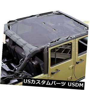 bVgbvJo[ W[vO[JK 4Door̍悯̖Ԃ̏Jo[t邱Ɨe Easy to Install Black Sun Shade Mesh Top Cover for Jeep Wrangler JK 4Door