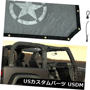 bVgbvJo[ W[vO[07-17̂߂̃X^[fUCTVF[hUVveNVbVgbvJo[ Star Design Sun Shade UV Protection Mesh Top Cover For Jeep Wrangler 07-17