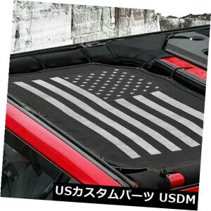 bVgbvJo[ W[vO[2hA2007-2018ptgTVF[hbV\tggbvJo[iAJj Front Sunshade Mesh Soft Top Cover for Jeep Wrangler 2 Door 2007-2018 (USA Flag)