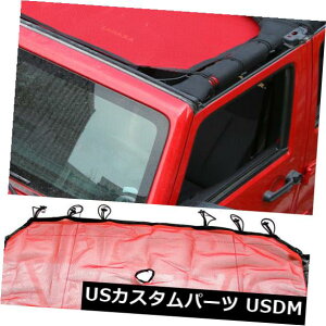 bVgbvJo[ W[vO[JK 2007-17 4hAbhpXN[GNvXgbvJo[bV Sun Shade Screen Eclipse Top Cover Mesh for Jeep Wrangler Jk 2007-17 4-Door Red
