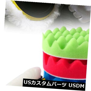 USbLp[c 7pcs 5 "125mmԗp|bVObNXotE[X|Wpbh|bV[obt@[Lbg 7pcs 5" 125mm Car Polishing Waxing Buffing Wool Sponge Pads Polisher Buffer Kit