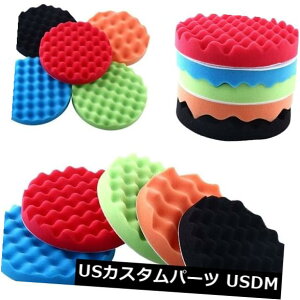 USbLp[c Ԃ̎gbN̂߂̕ՓI7 "5PcsX|W̖Ãbt̖ɏՃpbh̃Lbg Universal 7" 5Pcs Sponge Foam Waffle Polishing Buffer Pad Kit for Car Auto Truck