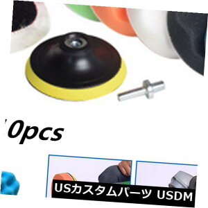 USbLp[c 107 "܃obt@[pbhZbg+ M10hA_v^[ԌbNX 10Pcs 7"High Gross Polisher Buffer Pad Set + M10 Drill Adapter Car Polishing Wax