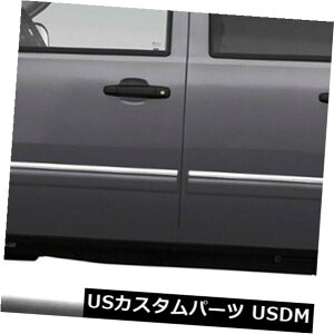 USメッキパーツ 07-14 GMC Sierra HDクルーキャブ用サイドモールディングトリム(ステンレス4pcアッパーアクセント) Side Molding Trim for 07-14 GMC Sierra HD Crew Cab (Stainless 4pc Upper Accent)