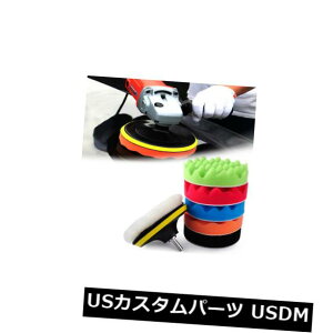 USbLp[c 7s[X7 "180 mmԌbNXotE[X|Wpbh|bV[obt@[Lbg 7pcs 7" 180mm Car Polishing Waxing Buffing Wool Sponge Pads Polisher Buffer Kit