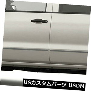 USbLp[c 2014-2016 GMC Sierra Super Crew [XeX] 4p̃tbgX^CTCh[fBOg Flat Style Side Molding Trim for 2014-2016 GMC Sierra Super Crew [Stainless] 4p