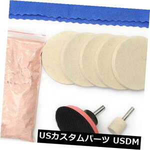 USbLp[c 10Pc 100g_ZEKXLbgtgKXXNb`[o[HtFgH3 "pbh 10Pc 100g Cerium Oxide Glass Polishing Kit Windscreen Scratch Remover{Felt{3"Pad