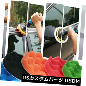 USメッキパーツ 6 "150mm 7pcsカーポリッシングワックスバフ研磨ウールスポンジパッドポリッシャーバッファーキット 6" 150mm 7pcs Car Polishing Waxing Buffing Wool Sponge Pads Polisher Buffer Kit