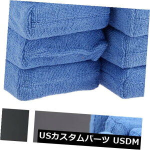 USbLp[c 8̃}CNt@Co[J[N[jOX|WNXnhbNXotpbhu[ 8Pcs Microfiber Car Cleaning Sponge Cloths Hand Wax Polishing Buffing Pads Blue