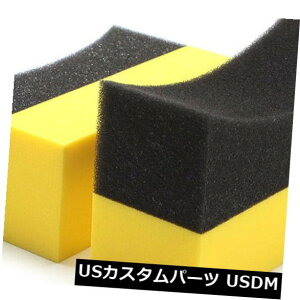 USbLp[c 2{̎Ԃ̎^CbNX|bVN[jOuVX|Wpbhc[jo[T 2pcs Car Auto Tire Waxing Polishing Cleaning Brush Sponge Pads Tools Universal