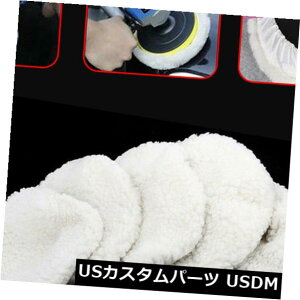 USbLp[c 6 * 5-6C`Ԃ̃|bV[̂߂ɍ{lbg̊ɏՃpbh̏_炩E[ 6* White Polishing Bonnet Buffer Pads Soft Wool Fit For 5-6 inch Car Polisher