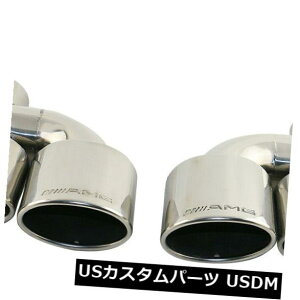 �}�t���[�J�b�^�[ 1�g�̍�������щE���ɍ��܂ꂽAMG�V���O���E�H�[���I�[�o���f���A���G�L�]�[�X�g�`�b�vS.S 201 1pair Left and Right side engraved AMG Single Wall Oval Dual exhaust Tip S.S 201 �y���s�A���i�z