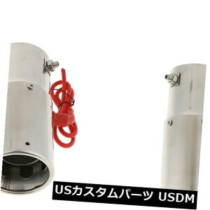 }t[Jb^[ 2Xjo[TEhGL][Xge[}t[`bvpCvbhCgԗp 2X Universal Round Exhaust Tail Muffler Tip Pipe Red Light for Car Vehicle