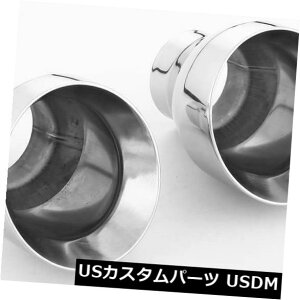 }t[Jb^[ 4.5 "O|bVhe[pCvyA4"EhrC`bvfAEH[2.25 " 4" round exhaust tip dual wall 2.25" in 4.5" long angled polished tail pipe pair