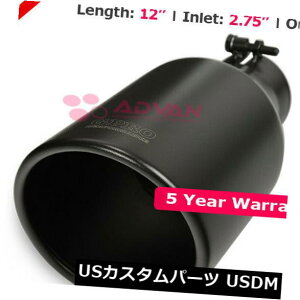 �}�t���[�J�b�^�[ 12�C���`�u���b�N�G�L�]�[�X�g�`�b�v2.75�C��5�A�E�g���j�o�[�T���X�e�����X�f�B�[�[���A���O��255834 12in Black Exhaust Tip 2.75 In 5 Out Universal Stainless Deisel Angled 255834 �y���s�A��