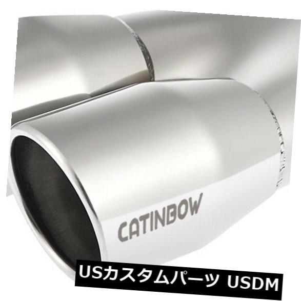 Polished Dual Double Exhaust Tip Stainless Angle Cut 2.5