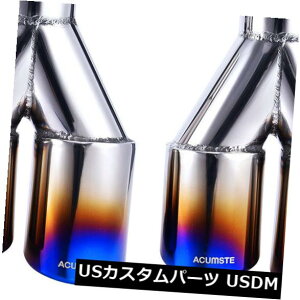 }t[Jb^[ yArC`bvu[o[g_uEH[AOJbg[2.25 "Cbg3"AEgbg9 "L Pair Exhaust Tip Blue Burnt Double Wall Angle Cut Rolled 2.25"Inlet 3"Outlet 9"L