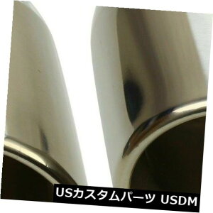 マフラーカッター 2個のエキゾーストチップポリッシュドステンレスロールエッジデュオレイヤースラント2.5 "イン3.5" 2Pcs Exhaust Tips Polished Stainless Rolled Edge Duo layer Slant 2.5"In 3.5"Out