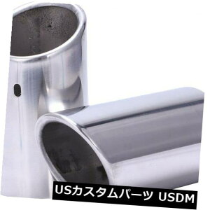 マフラーカッター アウディA4 B8 Q5 B1C6用2 xステンレススチールリアクロームエキゾーストテールチップパイプ 2 x Stainless Steel Rear Chrome Exhaust Tail Tip Pipe For Audi A4 B8 Q5 B1C6