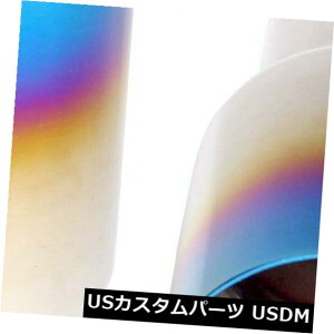 マフラーカッター 2PCSブルーバーントエキゾーストシングルレイヤーチップポリッシュドステンレススチール2.5 "イン3.5"アウト 2PCS Blue Burnt Exhaust Single Layer Tip Polished Stainless Steel 2.5"In 3.5"Out