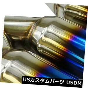 �}�t���[�J�b�^�[ 2X 2.5 �C��3.5�A�E�g�X�e�����X�|���b�V���u���[�o�[���g�G�L�]�[�X�g�`�b�v�f���I���C���[�X�g���[�g 2X 2.5 In 3.5 Out Stainless Polished Blue Burnt Exhaust Tip Duo Layer Straight �y���s�A