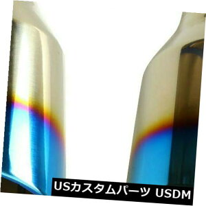 }t[Jb^[ 2Xu[o[g2.5 "C4"AEgXeXX`[|bVhGL][Xg`bvfIC[Xg 2X Blue Burnt 2.5"In 4"Out Stainless Steel Polished Exhaust Tip Duo Layer Slant