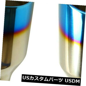 }t[Jb^[ 2X 2.5 "C4"AEgXeXX`[|bVu[o[gGL][Xg`bvfIC[Xg 2X 2.5"In 4"Out Stainless Steel Polished Blue Burnt Exhaust Tip Duo Layer Slant