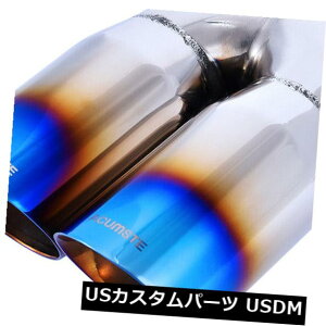 �}�t���[�J�b�^�[ ���Ă����X�`�[�����r�C�`�b�v�f���A���_�u���E�H�[��2.5 �C�����b�g3.5�A�E�g���b�g9.5 �� Blue Burnt Steel Exhaust Tip Dual Double Wall 2.5 Inlet 3.5 Outlet 9.5 Long �y���s�A���i�z