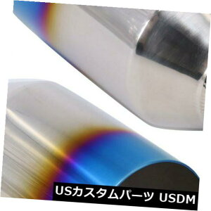 }t[Jb^[ 2.5 "C4"AEgu[o[gGL][XgVOC[Xg`bv|bVhXeX2PC 2.5" In 4" Out Blue Burnt Exhaust Single Layer Slant Tip Polished Stainless 2PCS