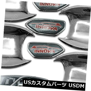ドア部分カバー ドアハンドルボウルインサートカバークローム4 PCはトヨタイノバクリスタ2017-2018に適合 Door Handle Bowl Insert Cover Chrome 4 Pc Fits Toyota Innova Crysta 2017 - 2018