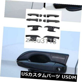 ドア部分カバー 12X Carbon fiber style Door Handle&amp;Bowl Cover Trim For Mitsubishi Eclipse Cross