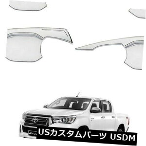 hAJo[ g^nCbNX4hA2015-2019̃hAnh{Eg}Jo[N[ Door Handle Bowl Trim Insert Cover Chrome For 2015-2019 ON Toyota Hilux 4 Doors