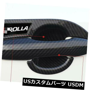�h�A�����J�o�[ �g���^�J���[��2020�p8PCS�J�[�{���t�@�C�o�[�X�^�C���h�A�n���h���{�E���J�o�[�g���� 8PCS Carbon fiber Style Door Handle Bowl Cover Trim For Toyota Corolla 2020 �y���s�A���i�z