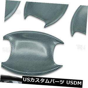 hAJo[ 2017hAnh{ECT[gJo[ubNJ[{4 Pc̓g^CmoNX^ɓK 2017 Door Handle Bowl Insert Cover Black Carbon 4 Pc Fits Toyota Innova Crysta