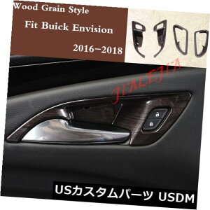hAJo[ rCbNGrW2016-2018ؖڃX^CCi[hAnh{EJo[gp For Buick Envision 2016-2018 Wood Grain style inner Door Handle Bowl Cover Trim
