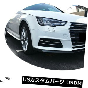 J[{f AEfBA4 B9Z_4hA17-18̃J[{t@Co[tgop[bvX|C[{fBLbg Carbon Fiber Front Bumper Lip Spoiler Bodykit for Audi A4 B9 Sedan 4-Door 17-18