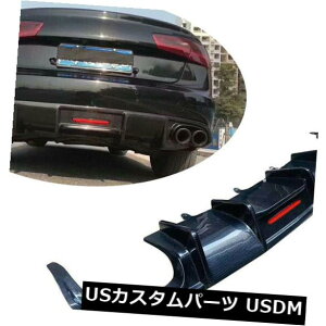 J[{f AEfBA6 C7Z_2016-2018̂߂̃J[{@ۂ̃op[̊gŨ{fBLbg̃X|C[ Carbon Fiber Rear Bumper Diffuser Bodykit Spoiler For Audi A6 C7 Sedan 2016-2018