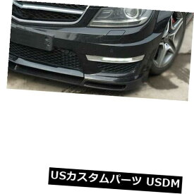 カーボン素材 メルセデスベンツW204 C63 AMG 12-14フロントバンパーリップボディキットスポイラーカーボンに適合 Fits Mercedes Benz W204 C63 AMG 12-14 Front Bumper Lip Bodykit Spoiler Carbon